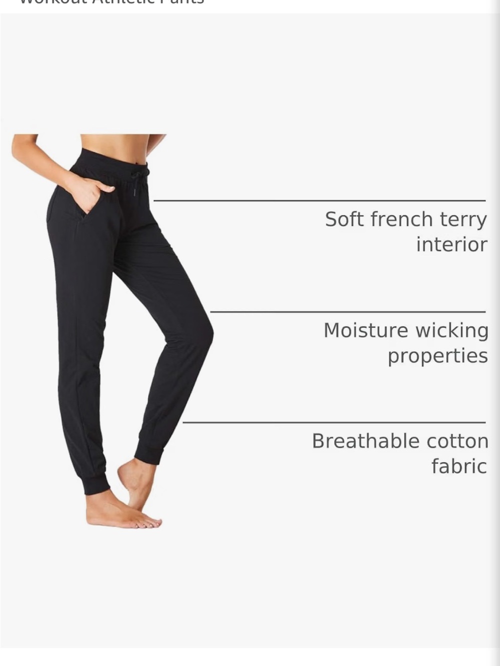Black Pull-On Jogger Pants Drawstring Waist, side pockets w/zipper, back pocket
